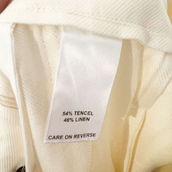 NEW Billy Reid Riding Culotte High Rise Pleated Linen Shorts Tinted White 2 - Picture 11 of 15